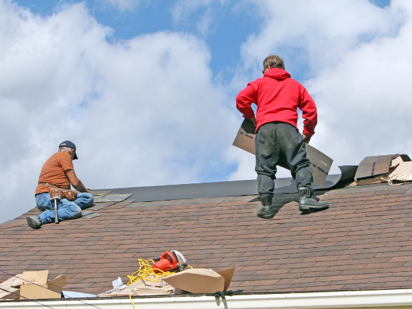Roofing work illustration